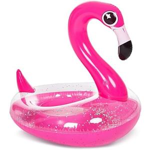 JOYIN Inflatable Flamingo Pool Floats - Flamingo Pool Tube Swim Ring Floaties with Glitter for Adults Kids Floating, Fun Beach Lake Floaty Raft, Summer Swimming Pool Toys Party Decorations