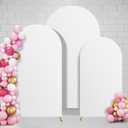 3 Pcs Arch Backdrop Cover (6FT+6.6FT+7.2FT), Stretchy Balloon Arch Cover, Decorative Wedding Arch Cover, White Backdrop Cover for Party, Ceremony, Baby Shower