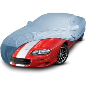 iCarCover Custom Car Cover for Chevy Camaro STD, Z28, SS, Waterproof All Weather Rain Snow UV Sun Protector Full Exterior Weatherproof Indoor Outdoor Car Cover with Strap (Year Fits 1993-2002) (1-Tone (Solid Gray))