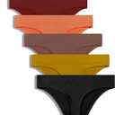 GRANKEE Women's High Waisted Breathable Seamless Thong Panties,No Show Workout Underwear,Comfortable Cotton Crotch,6 Pack, S