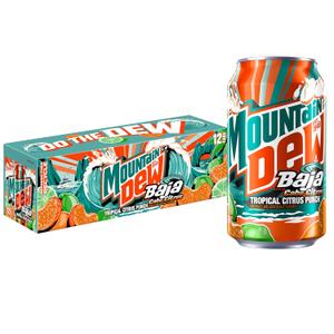 Mountain Dew, Baja Cabo Citrus12 Fl Oz Cans (Pack of 12) (EXP 08/26/26)