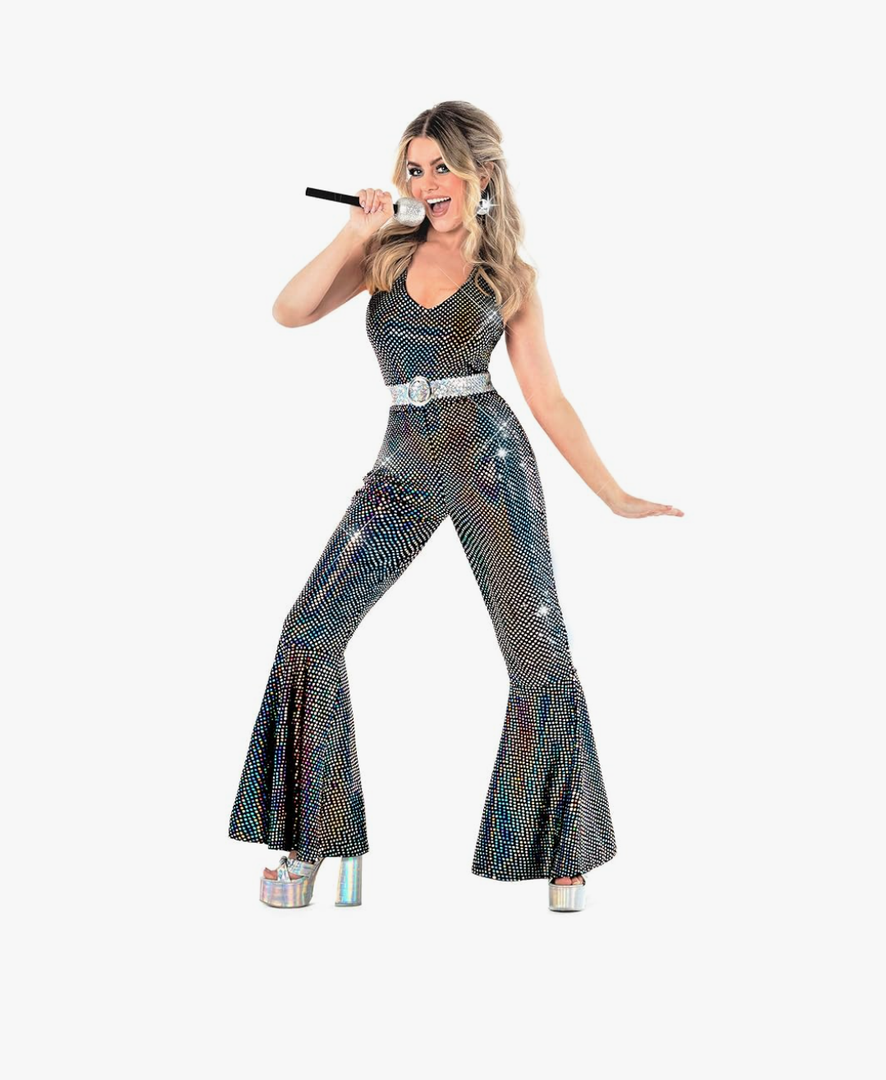 Morph Disco Costume Women - 70s Retro Jumpsuit Costume For Parties & Halloween - 70s Disco Outfits For Women S
