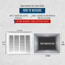 Fits 20x16 Duct Opening | Steel Return Air Filter Grille by Handua [Removable Door] for 1-inch Filters | Vent Cover Grill | White | HVAC Cold Air Intake Grille | Out Dim: 22 5/8"W X 18 5/8"H