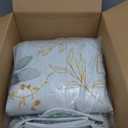 Joyreap 3 Pieces Microfiber Quilt Set, Botanical Green Leaves on White Reversible Design, Bedspread Bed Cover for All Season, 1 Quilt and 2 Pillow Shams (Full/Queen, 90x90 inches)