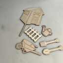 Gardening Theme Cake Topper,Shed Garden Allotment Yard Wooden Cake Topper Set,Spade Shed Watering Can Wellington Boots Cake Topper for Retirement Golden Birthday