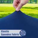 Moosfor Round Spandex Tablecloth, Elastic Fitted Waterproof Tablecloths for 31"-35" Tables, Stretch Washable Picnic Table Cover for Camping, Dining, Indoor and Outdoor, Navy