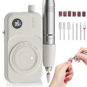 Portable Nail Drill Electric File: 35000RPM Professional Rechargeable Nail E File Machine,for Acrylic Nails Gel Polishing Removing, Cordless Efile with Bits Kit for Manicure Salon Home (White) Portable Nail Drill Electric File: 35000RPM Professional Rechargeable Nail E File Machine,for Acrylic Nails Gel Polishing Removing, Cordless Efile with Bits Kit for Manicure Salon Home (White)