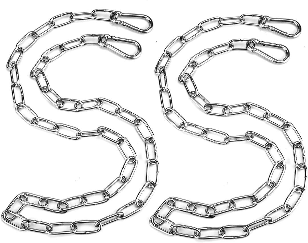 Hanging Swing Chair Chain Kit, 2 Set Stainless Steel Hardware Heavy Duty Porch Swing Hammock Chain Kit Hanging Hooks for Hammock, Rope, Tire, Tree Swings