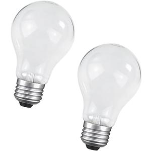60 Watt Incandescent Light Bulbs, A19 60W Incandescent Bulb Shatter Resistant Rough Service Light Bulb (2 Pack)