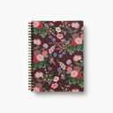 RIFLE PAPER CO. Dahlia Spiral Notebook, Full Color Illustrated Softcover with Gold Foil Accents, 150 Ruled Perforated Pages, 6.25" W x 8.5" L, Pocket Folders for Storage