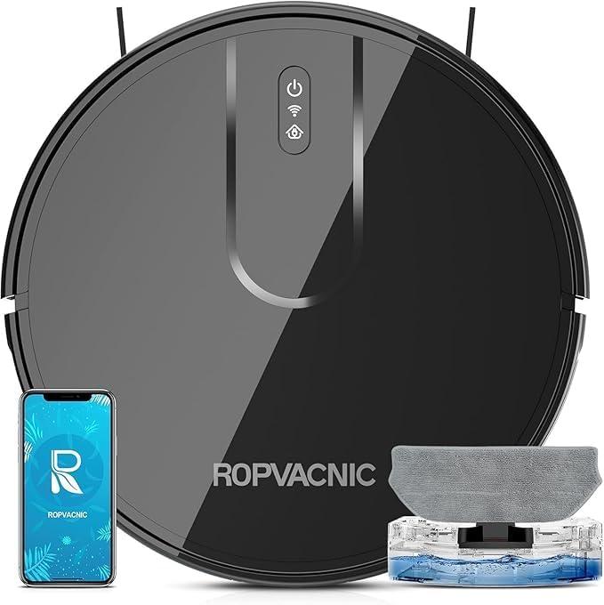 ROPVACNIC Robot Vacuum Cleaner Robot Vacuum and Mop Combo with 5200Pa Suction, Personalized Cleaning Adjustments, Self-Charging Robotic Vacuum Cleaner, Advanced Obstacle Avoidance