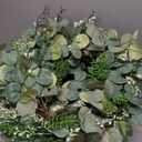 24" Eucalyptus Wreath, Year Round Wreaths for Front Door, Spring Summer Wreath with Green Faux Eucalyptus, All Seasons Evergreen Decor for Inside Farmhouse Festival Celebration Party