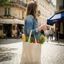 Pack Of 24 Cotton Grocery Bags With Pockets - Shoulder Straps - Foldable - Washable Heavy Duty Tote, Beige, 15 * 15