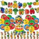 42PCS Summer Fruit Birthday Party Set Supplier, Decorations Party Packs for Balloons, Banner, Cupcake Toppers
