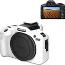 Pocoukate Case for Canon EOS R100 Camera, Soft Silicone Protective Cover Skin with EOS R100 Screen Protector Accessories for EOS R100 Mirrorless Camera Silicone Case - White