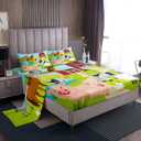 Farm Animal Bed Sheets Set Boys Pig Dog Cow Goat Duck Sheet Set for Kids Teens Ultra Soft Rustic Farmhouse Sheets with Deep Pocket Fitted Sheet Farm Nursery Decor Bedding Set Room Decor Twin Size