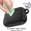 Compatible for AirPods Pro 3 Case Cover(2025) with Keychain, Soft Silicone Skin Case Cover Full Protective Front LED Visible(Black)