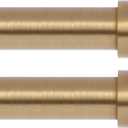 2 Pack Gold Curtain Rods for Windows 48 to 84 Inch(4-7 Feet),1" Diameter Drapery Rods with Modern Style End Cap Finials,Size:36-88 Inch,Warm Gold