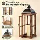 Large Decorative Lanterns, 2 Pack Farmhouse Wood Lanterns Indoor Outdoor