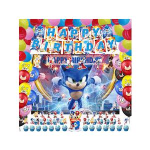 Birthday Party Supplies,204pcs Birthday Party Decorations Include Backdrop,Happy Birthday Banner,Tableware Set,Spiral Charms,Tablecover,Cake Toppers,Balloons Set,Bottle Labels,Stickers