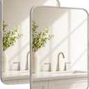 2-Pack 22x30 Inch Brushed Nickel Rounded Rectangle Vanity Mirrors