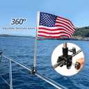American Boat Flag Pole Kits Marine 12"x18", Stainless Steel Boat Flag Pole with 1x Storage Bag, Adjustable Flagpole Holder