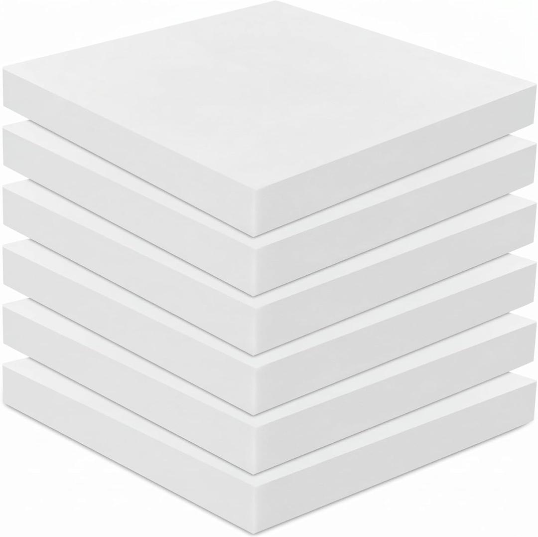 Frienda 6 Pack 3 x 19 x 19 High Density Foam Cushion 2.2 Density, 50 Ild