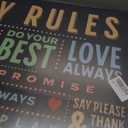 Family Rules Canvas Wall Art Family Inspirational Quotes Wall Decor Picture Colorful Uplifting Man Cave Poster Print Painting for Home Office Bedroom Living Room Home Decorate Prepare To Hang
