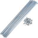 1 Set Bicycle Spokes 12G 290mm Length Bike Wheel Spokes Universal Carbon Steel Galvanized Silver Tone Nipple