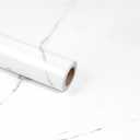 White Glossy Marble Contact Paper 23.6"X472.4" Peel and Stick Wallpaper