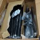 240 Inch (20 Ft) Extra Long Curtain Rod, 1 Inch Heavy Duty Drapery Rods - Industrial Seamless Joints & 5 Hidden Screw Adjustable Brackets, for Sliding Doors Outdoors Patio, Black