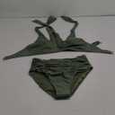 Blooming Jelly Womens Tummy Control Bathing Suits Modest High Waisted Bikini Sets Cute Halter 2 Piece Swim Suit 2025 (Large, Army Green)