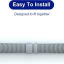 Poolvio Professional Swimming Pool Vacuum Cleaner Hose -1.5 8 Piece Hoses for Pool Vacuum Extension/Replacement - Compatible with all Major Automatic Swimming Pool Cleaners