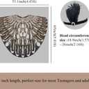 D.Q.Z Birds Wings Costume for Adults Women Dress Up Cape & Feather Headband Eagle Owl Masquerade Halloween Party Favors (Grey) (Gray)