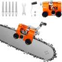 QTG Manual Chain Saw Sharpener,Adjustable Clamp & Precision Guide,Portable Metal Attachment,8-22" Chain/Electric Saws