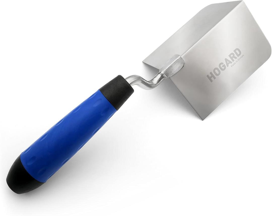 HOGARD Outside Corner Trowel | Best Corner Drywall Tool | Made of Stainless Steel with External Angle and Soft Grip Handle.