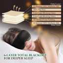 100% Mulberry Silk Sleep Mask for Unisex, 22 Momme 3D Silk Contoured Eye Mask, Breathable Light Blocking Blindfold with Adjustable Strap, Blackout Eye Cover for Travel, Black