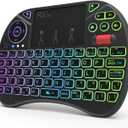 Rii X8 Mini Keyboard,2.4GHz Portable Wireless Keyboard with Touchpad Mouse,RGB Backlit,Rechargeable Battery for Android TV Box/Mac/PC/Nvidia Shield