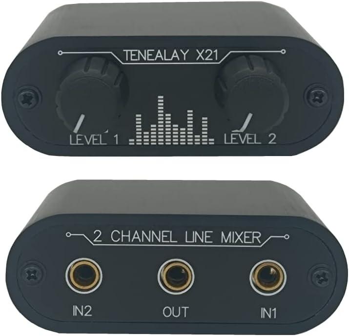 2 Way Audio mixer 3.5mm Un-powered mixer, 2 to 1 Stereo aux 3.5mm line levels control Box mini passive mixer X21