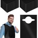 Retisee 200 Packs Plastic Disposable Bibs for Adults 14 x 24 Inch Black Eating Plastic Bibs for Women Men Elderly