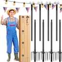 addlon 4 Pack 10FT String Light Poles for Outside Heavy-Duty, Bend & Break Resistant, Rust-Proof Waterproof Outdoor Poles for Hanging String Lights for Patio, Garden, Bistro, Wedding, Parties - Black