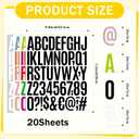 1000 Pcs Letter Stickers, 20 Sheets Alphabet Stickers 2 Inch (Multicolor)