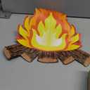 Tatuo 2 Set Fake Fire Tall Artificial Fire Fake Flame Paper 12 Inch 3D Decorative Cardboard Campfire Centerpiece Flame Torch for Campfire Halloween Party Fireplace Decoration