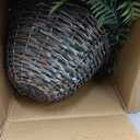 Outdoor Fake Hanging Fern Artificial Hanging Ferns 2 Pack, Large Faux Boston Fern Bushes, UV Resistant Outdoor Hanging Plants for Front Porch, Patio & Indoor Decor