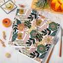 Boho Floral Kitchen Towel Vintage Flower Dish Towel 18 x 28 Inch Hand Drying Tea Towel for Cooking Baking Party Supplies, 2Pcs