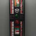LaRibbons Christmas Wrapping Paper Sets, Santa & Snowflake & Gingham & Stripe Design with Ribbons & Gift Tags & Metallic Pom Pom for Christmas, Holiday, 30Inch × 10Feet（ 4 Rolls: 100 Sq.Ft.Ttl）