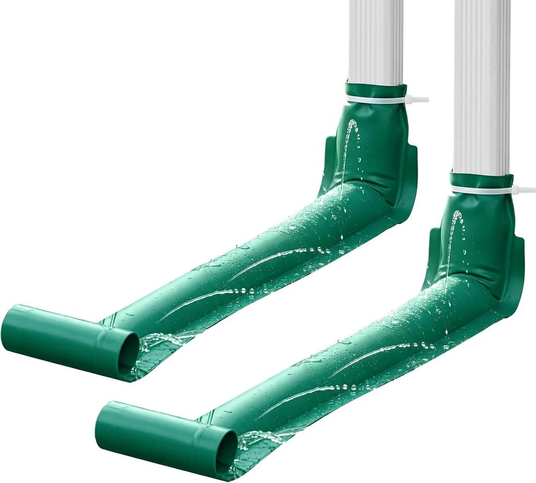 2 Pack Downspout Extension 4 ft Drain Downspout Extender Flexible PVC Gutter Connector Rainwater Drainage Protector with 6 Zip Ties for Yard Garden Draining Away Water