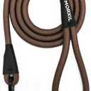 MORXIL Rope Dog Leash, 6 Foot Heavy Duty Dog Leash with Aviation Aluminum Auto Locking Carabiner, Strong Nylon Pet Lead for Small, Medium, Large Dogs (Brown, 6FT)