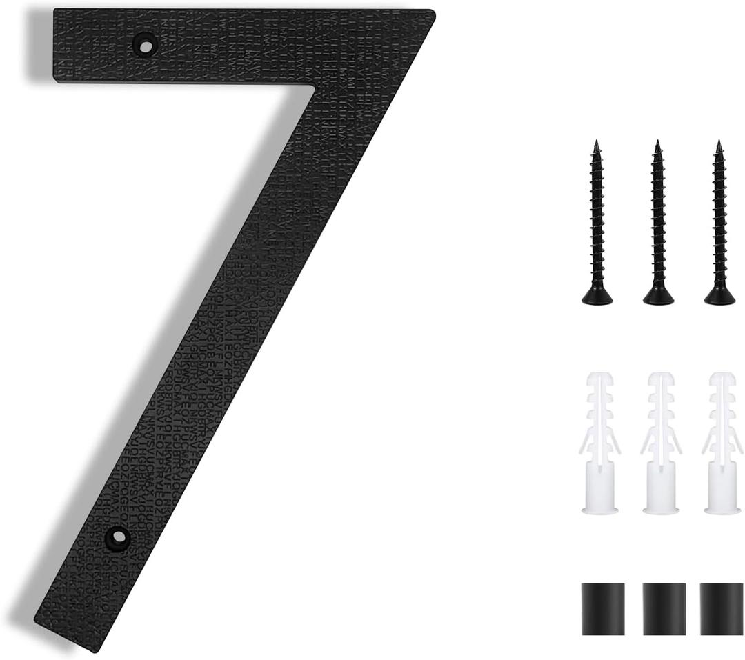 3 x 8 Inch House Numbers for Outside Modern | Large Floating Black House Numbers | Address Numbers/Door Garage Gate |911 Visibility Signage (7)