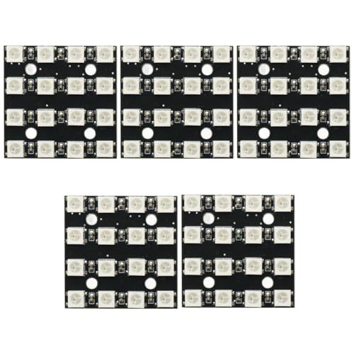 5Pcs 16Bit RGB 4x4 4 * 4 LED WS2812B WS2812 5050 RGB LED Matrix Integrated Drive Drivers Board LED Module for Arduino